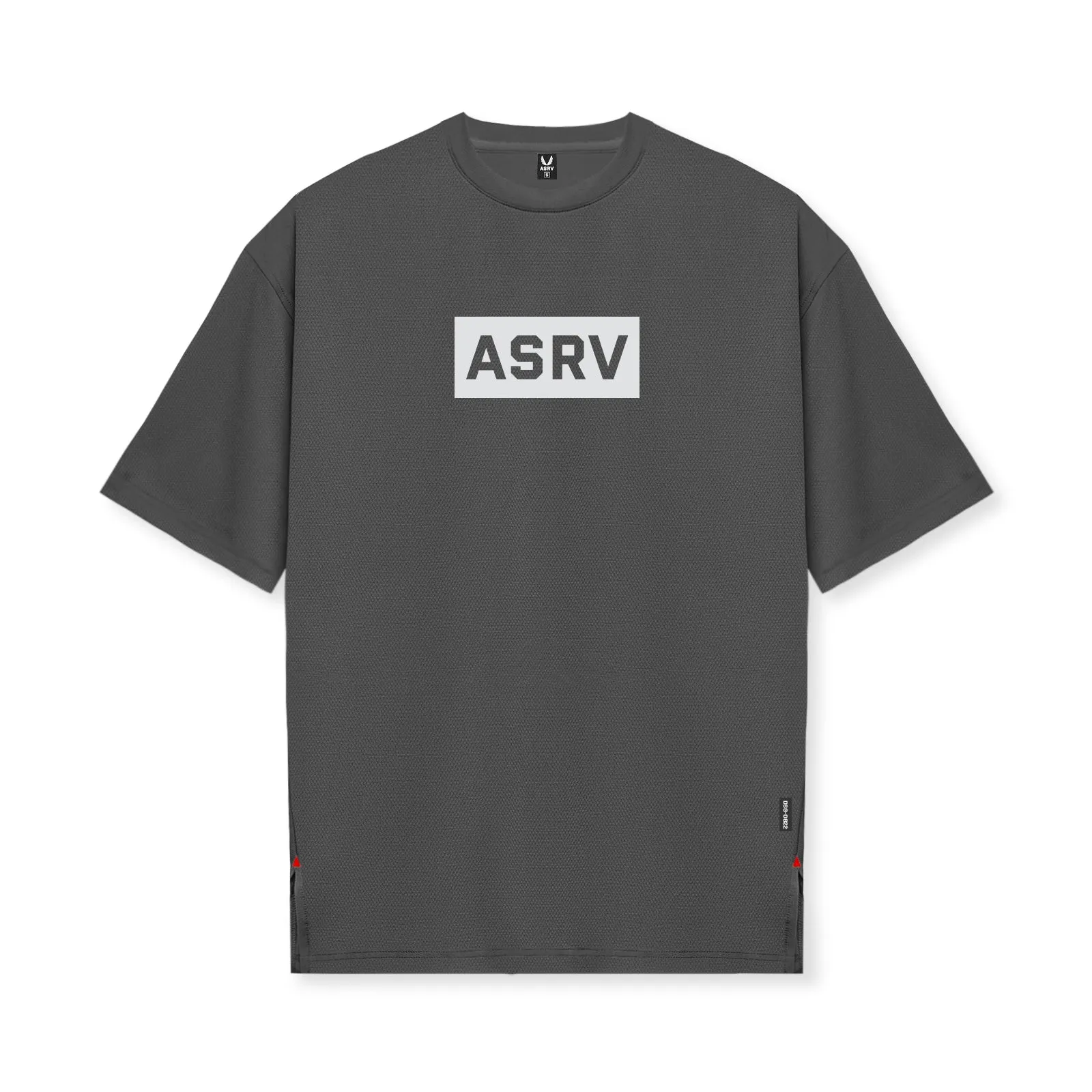 0822. AeroSilver® Oversized Tee - Space Grey "Box Logo"