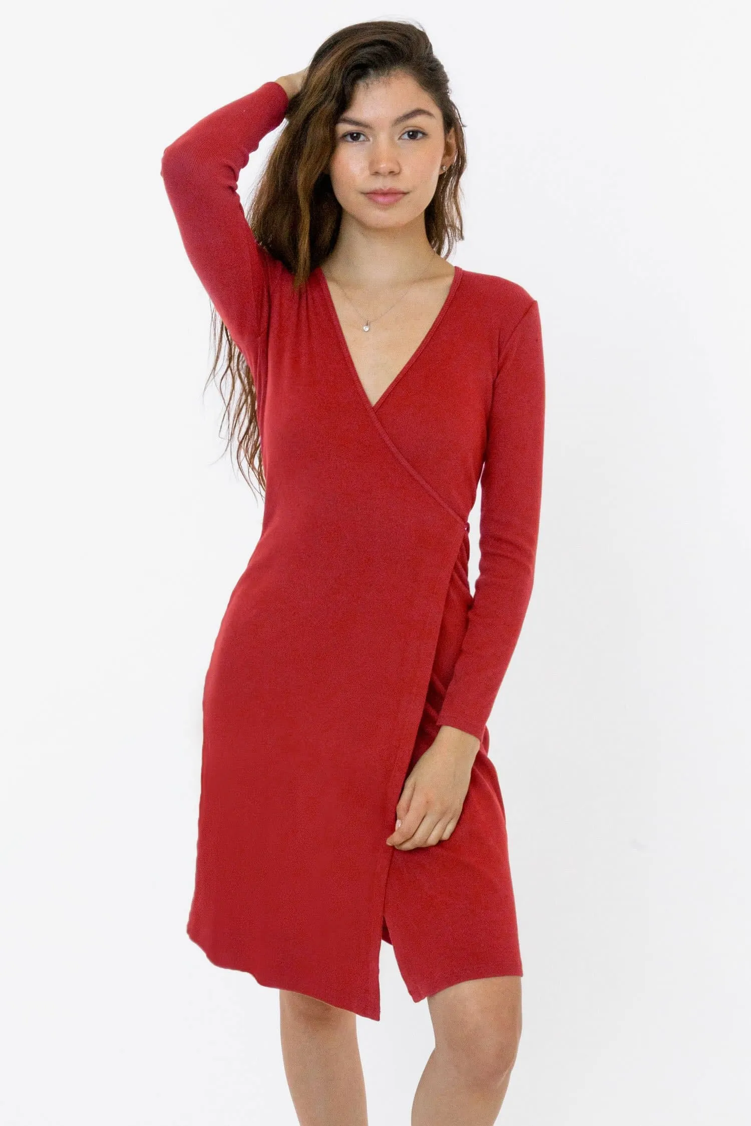 3388GD - 2x1 Heavy Rib Wrap Dress