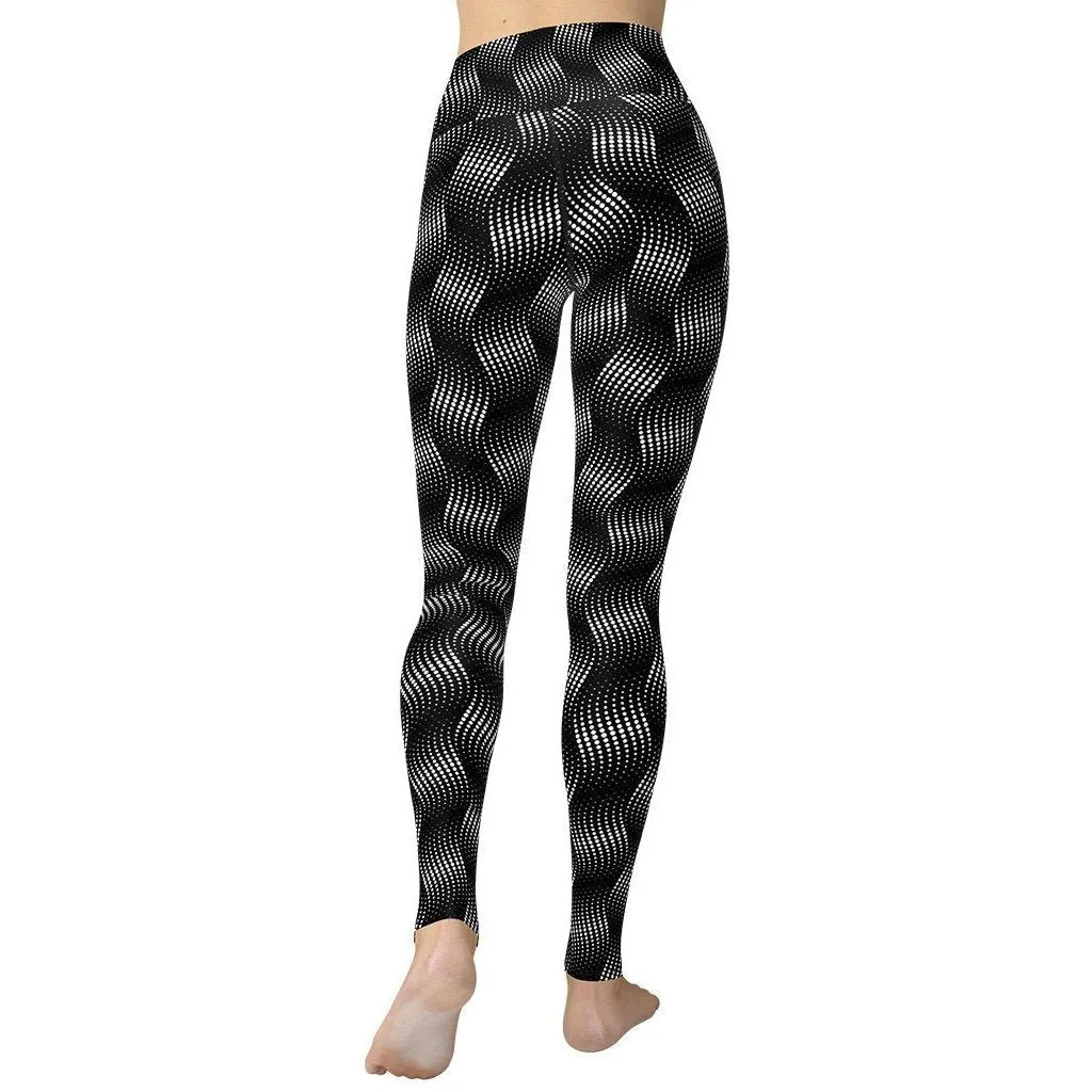 3D Black Pattern Yoga Leggings