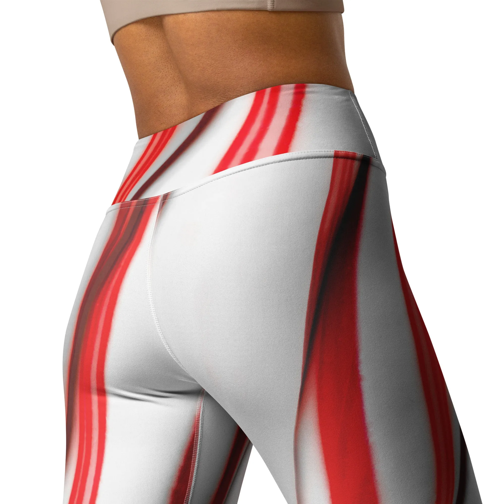 3D Candy Cane Yoga Leggings