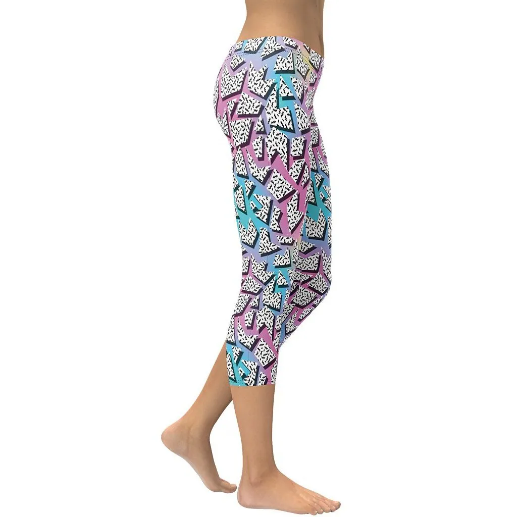 3D Neon Geometric Capris