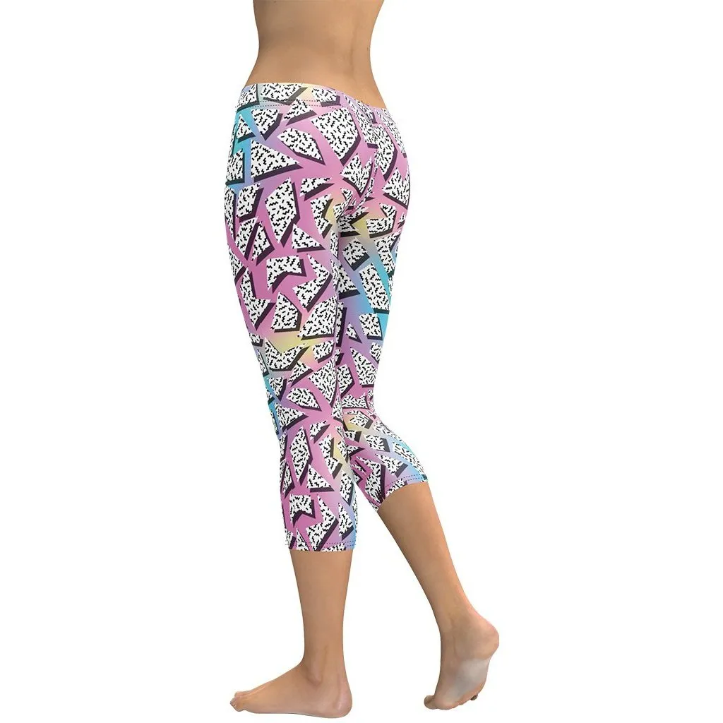 3D Neon Geometric Capris