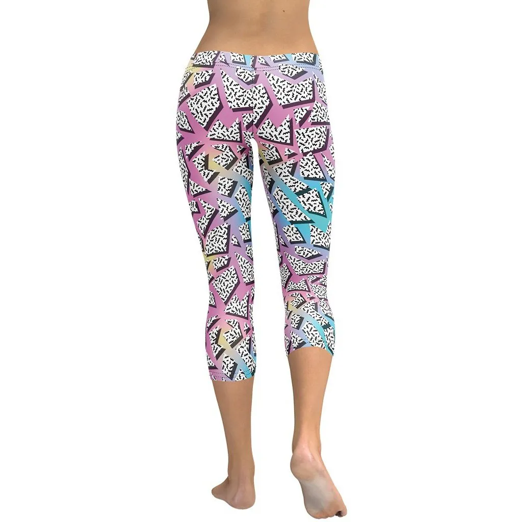 3D Neon Geometric Capris