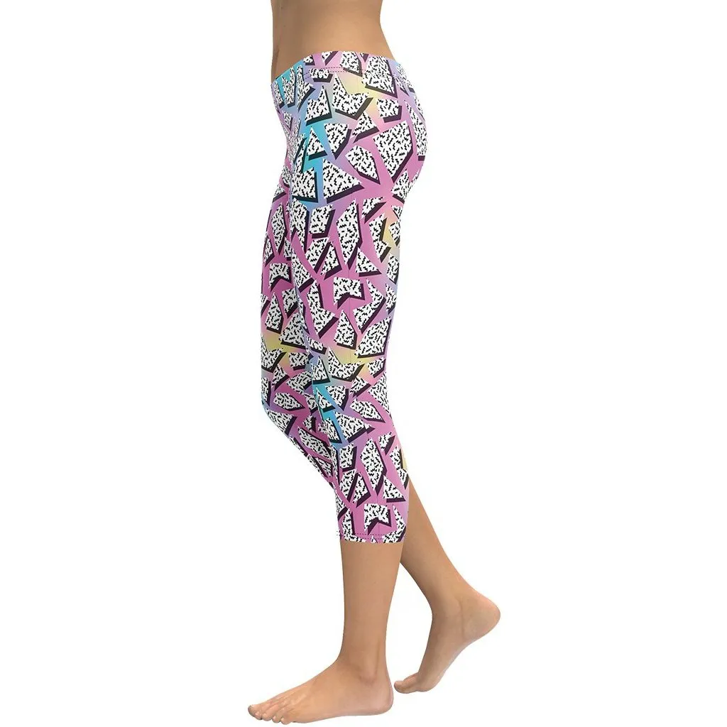 3D Neon Geometric Capris