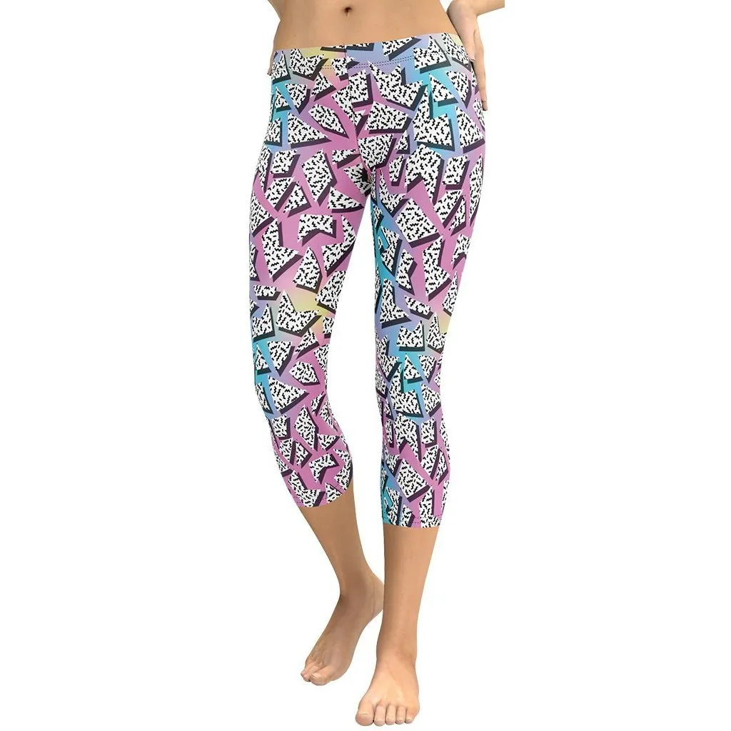 3D Neon Geometric Capris