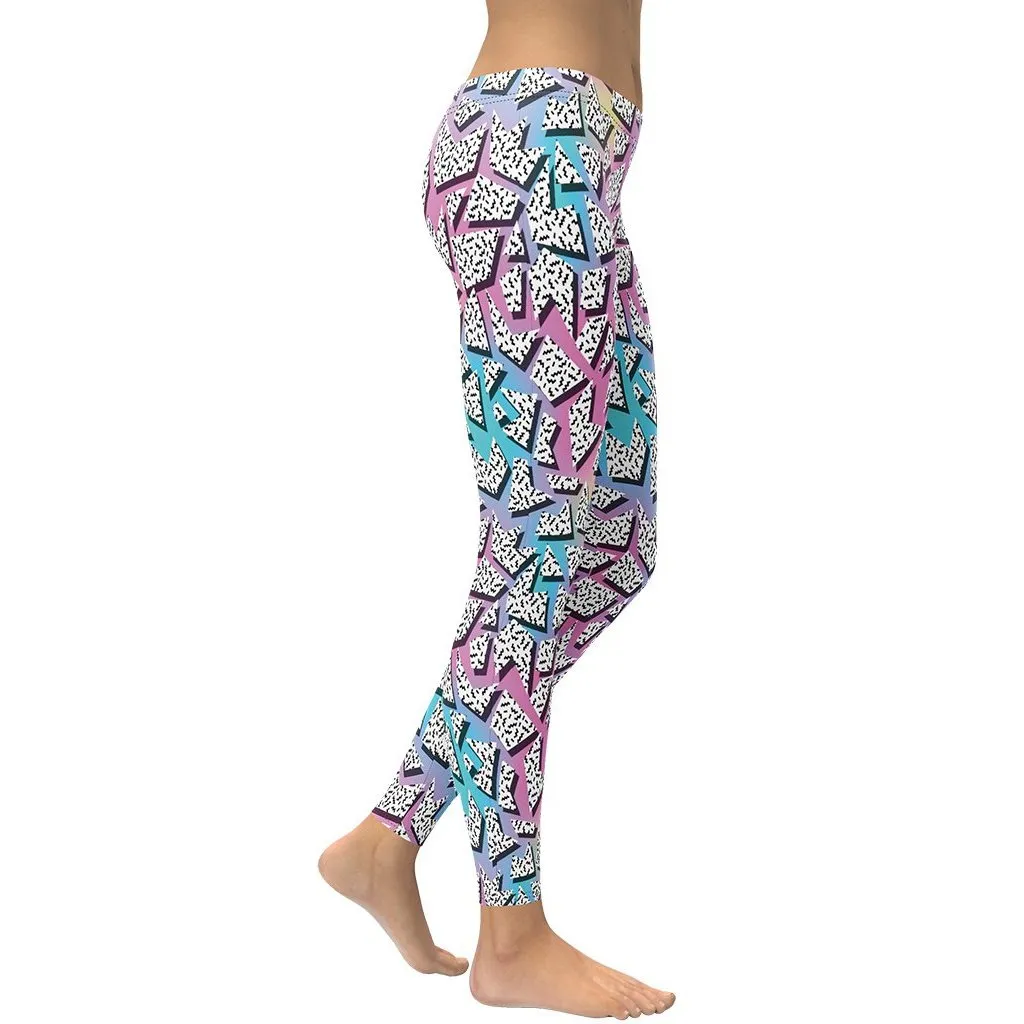 3D Neon Geometric Leggings