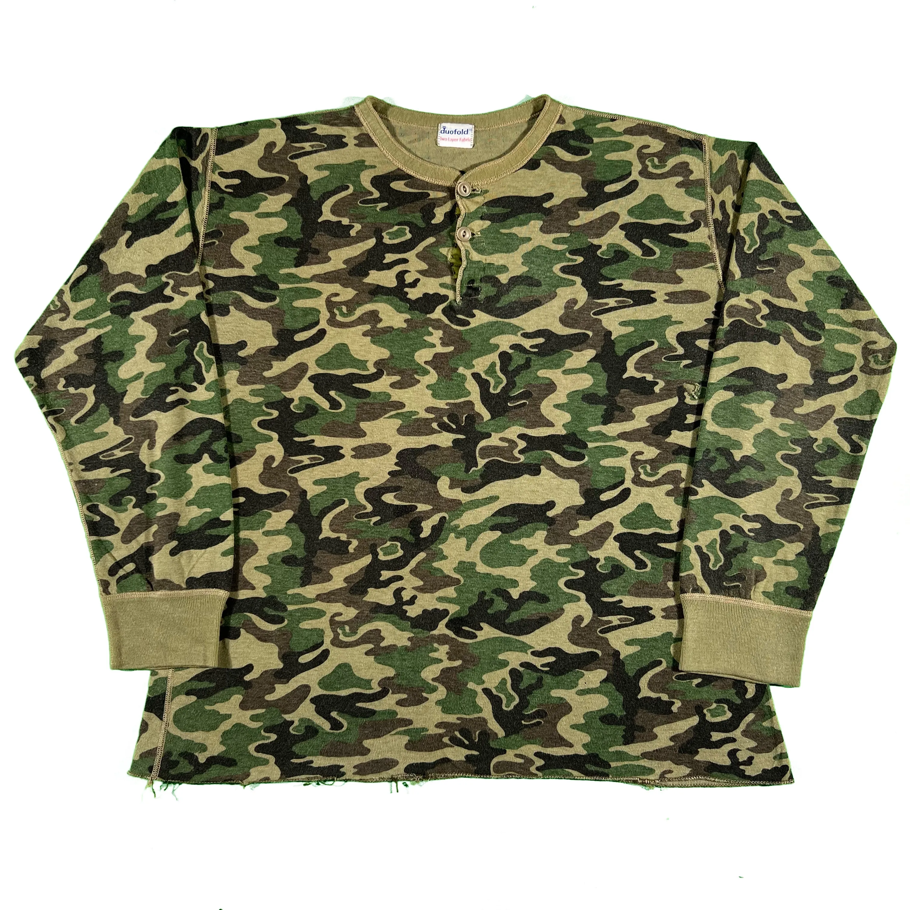 80s Duofold Camo Thermal Shirt- XL