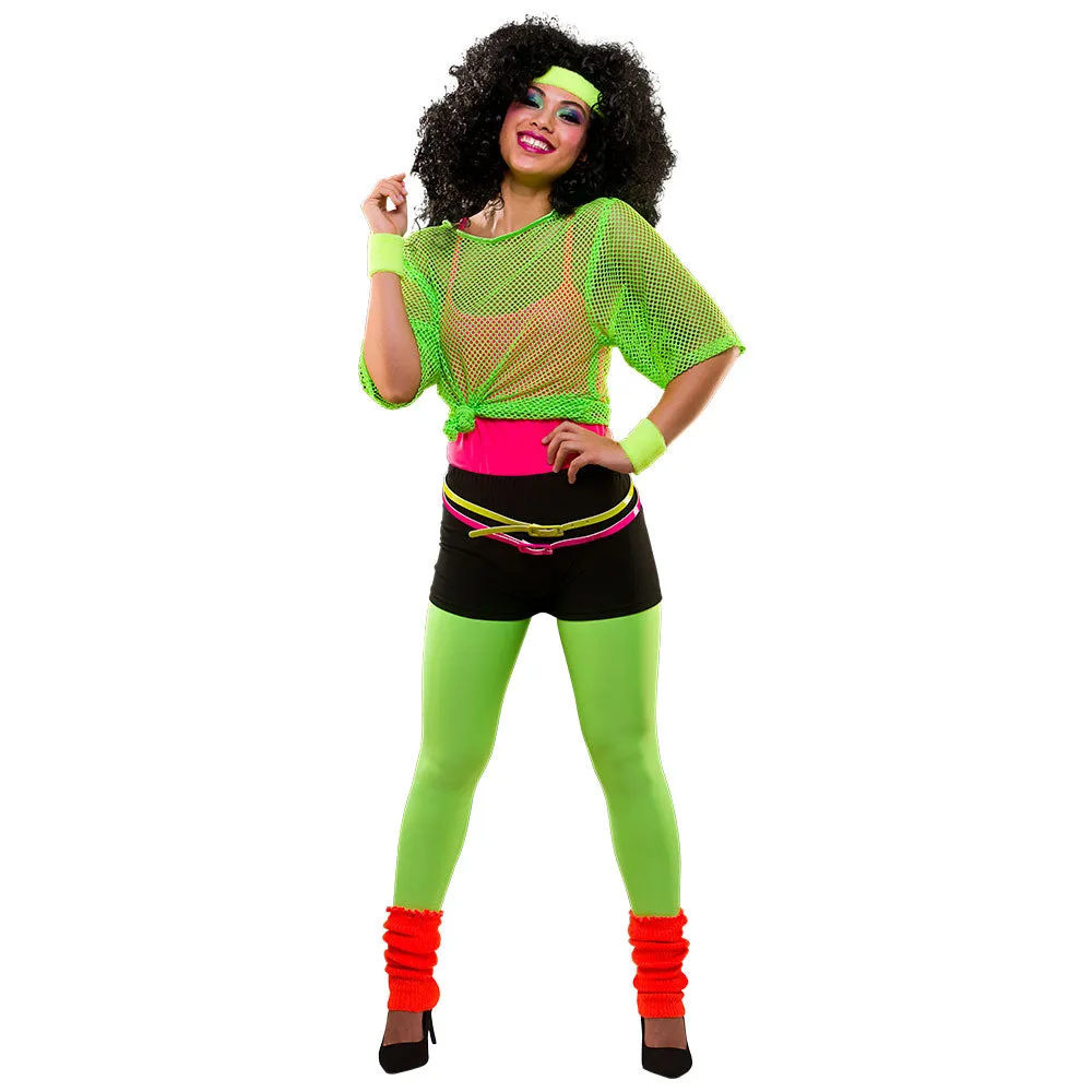 80's Neon Leggings Green