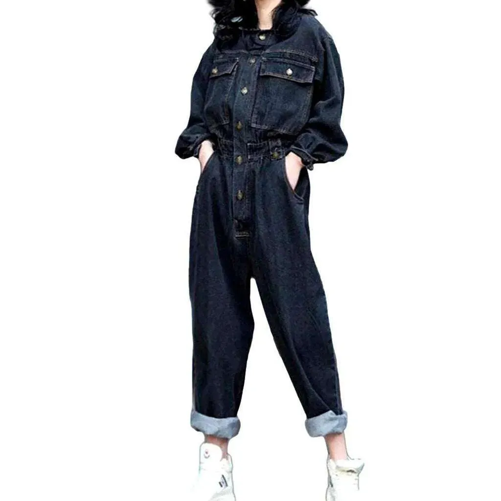 90s women's jean jumpsuit