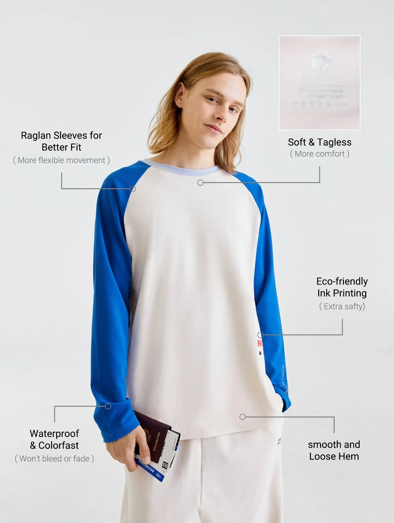 Adult Cloud-soft Pile Raglan Sleeve T-Shirt