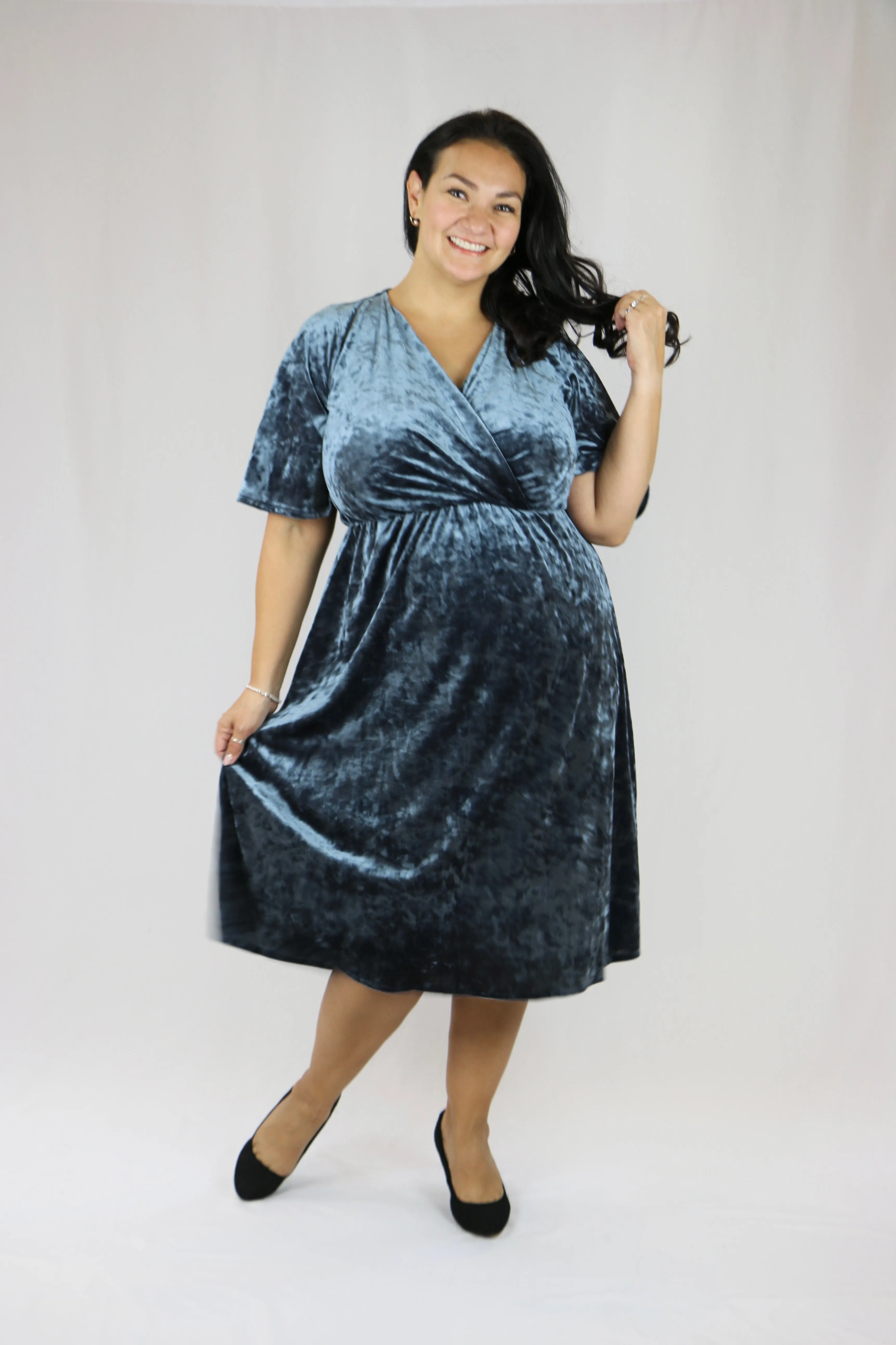 Alia Dress (2 Colors) - Crushed Velvet