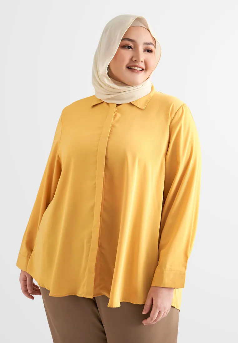 Alice Classic Long Sleeve Work Shirt - Sunny Yellow