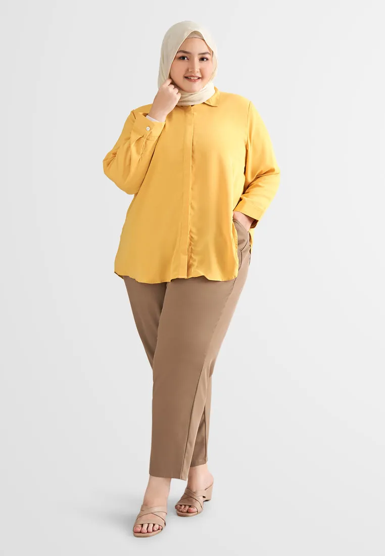 Alice Classic Long Sleeve Work Shirt - Sunny Yellow