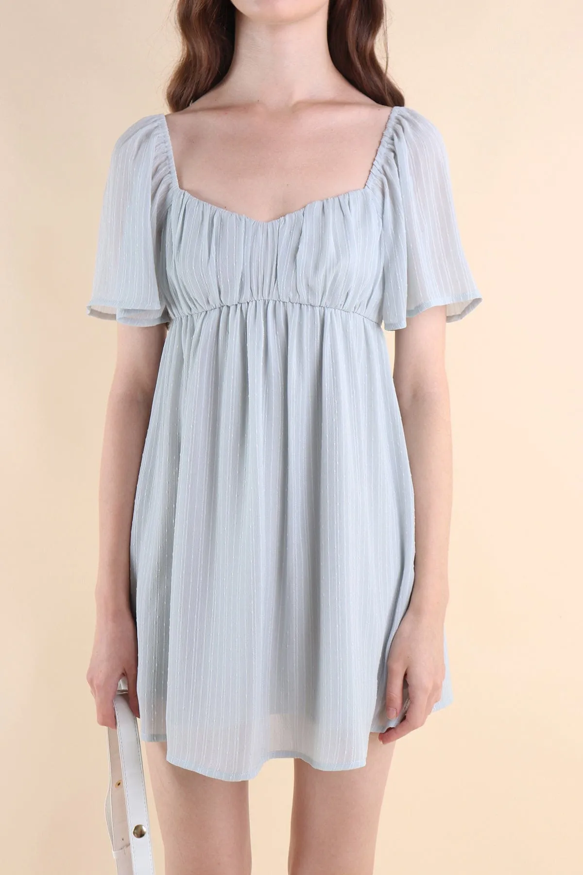 ALLIE SLEEVED BABYDOLL DRESS IN BLUE