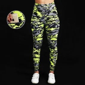 Allure Leggings: Neon Fusion Camo- Sale