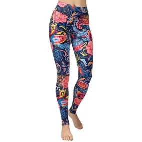 Art Deco Floral Yoga Leggings