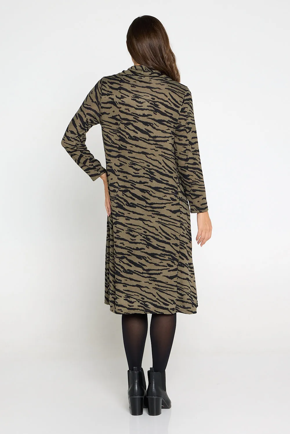 Astrid Tunic Dress - Khaki Animal