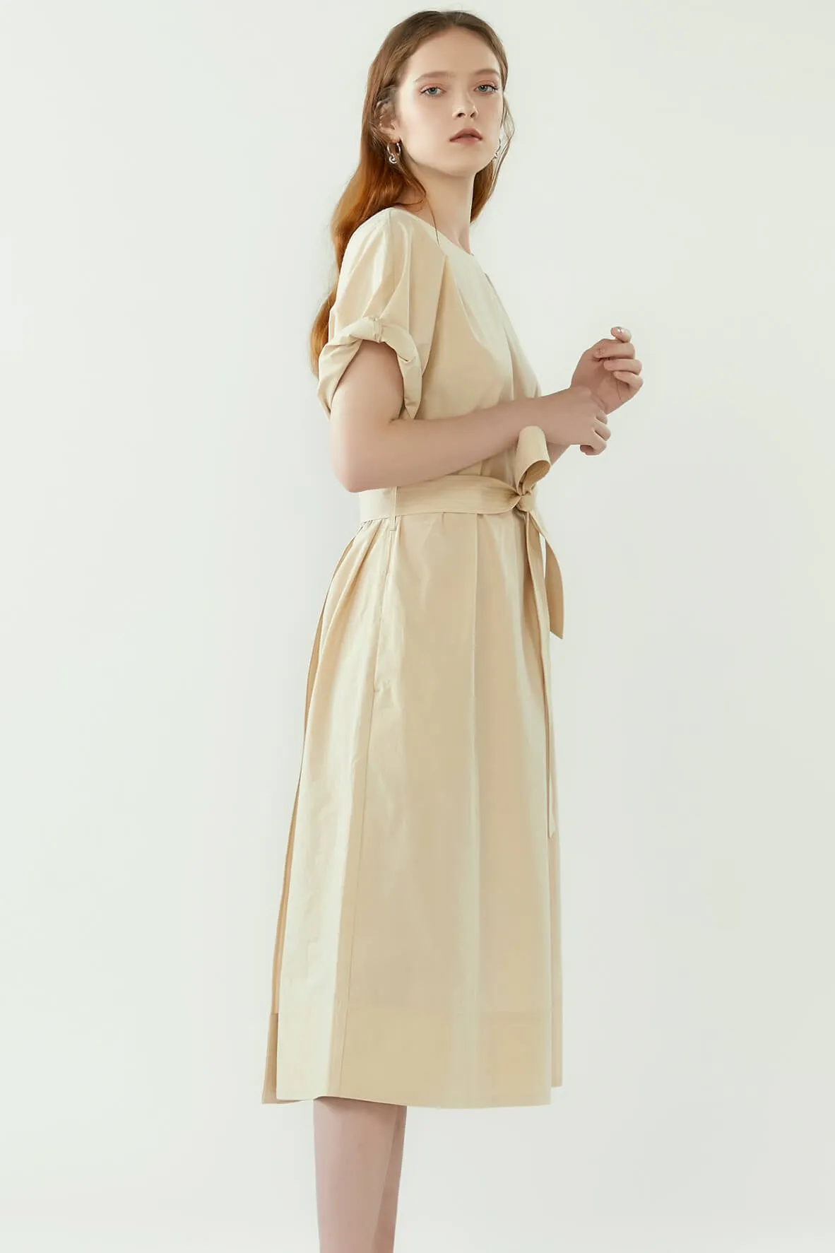 Back wrap dress with belt