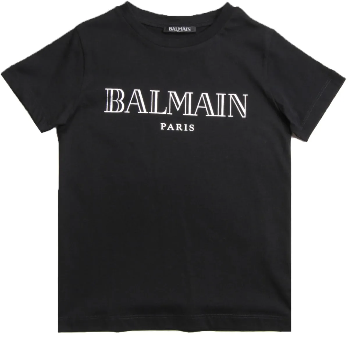 Balmain Kids Black Cotton Logo T-Shirt