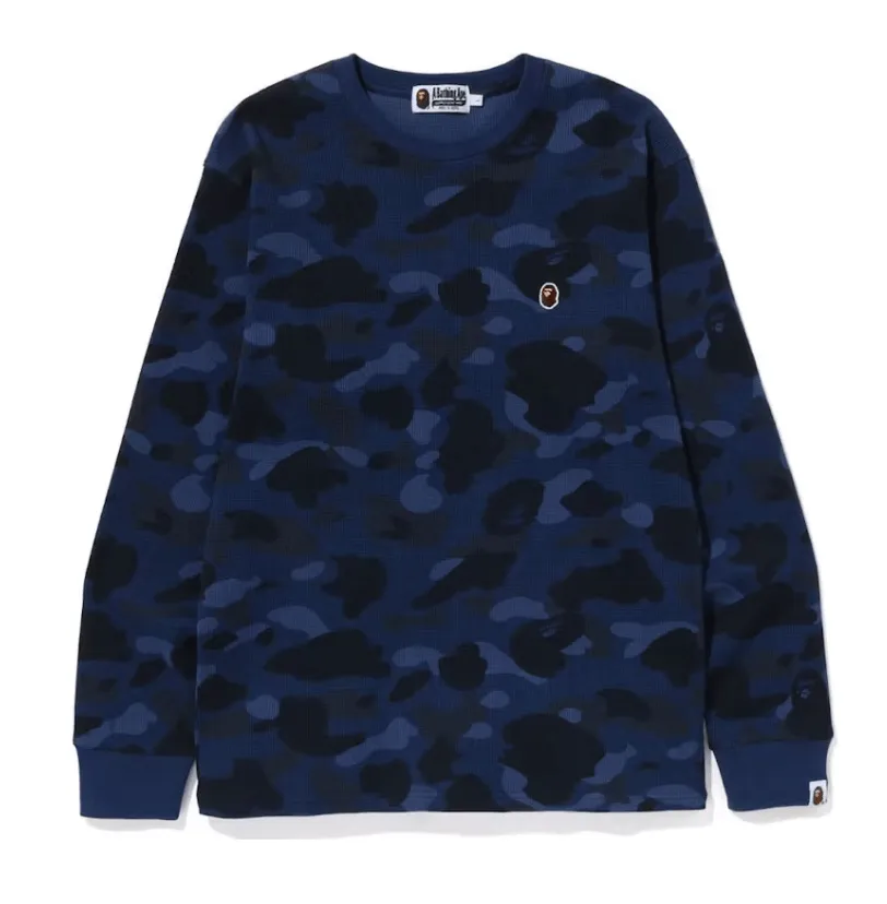 BAPE Color Camo Thermal Long Sleeve Tee Shirt (SS23) Navy