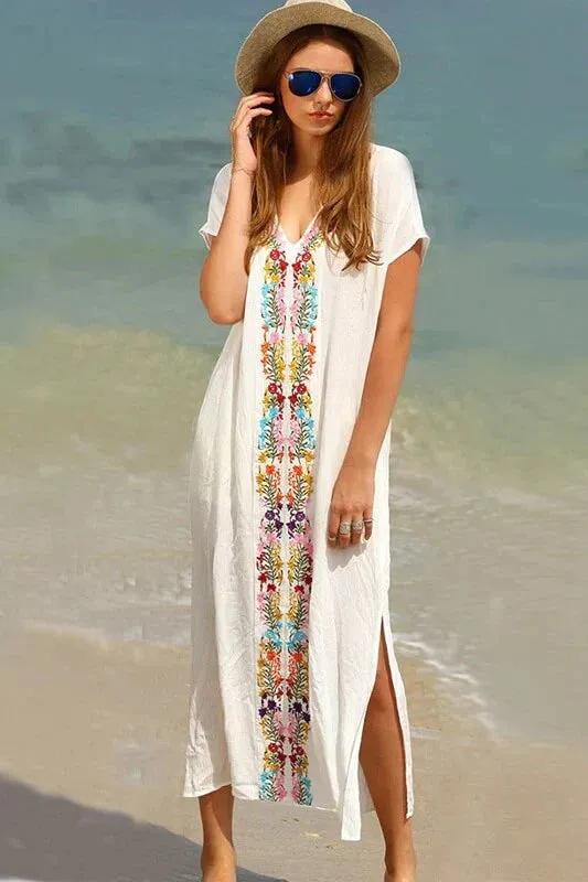 BerryBetty - Bohemian Maxi Length Side Split Beach Dress