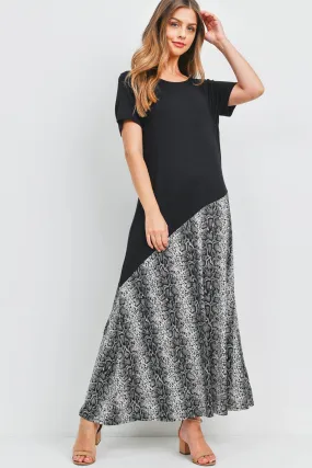 BLACK GRAY SNAKE DRESS