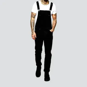 Black slim men's jean overall