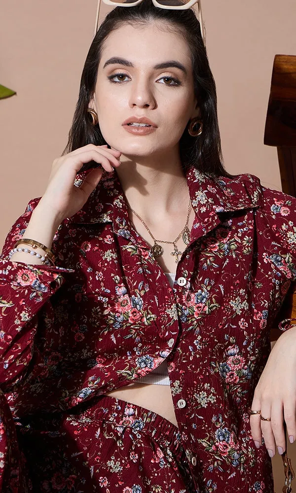 BLOOM MAROON SHIRT