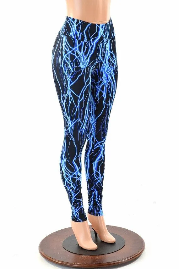 Blue Lightning High Waist Leggings