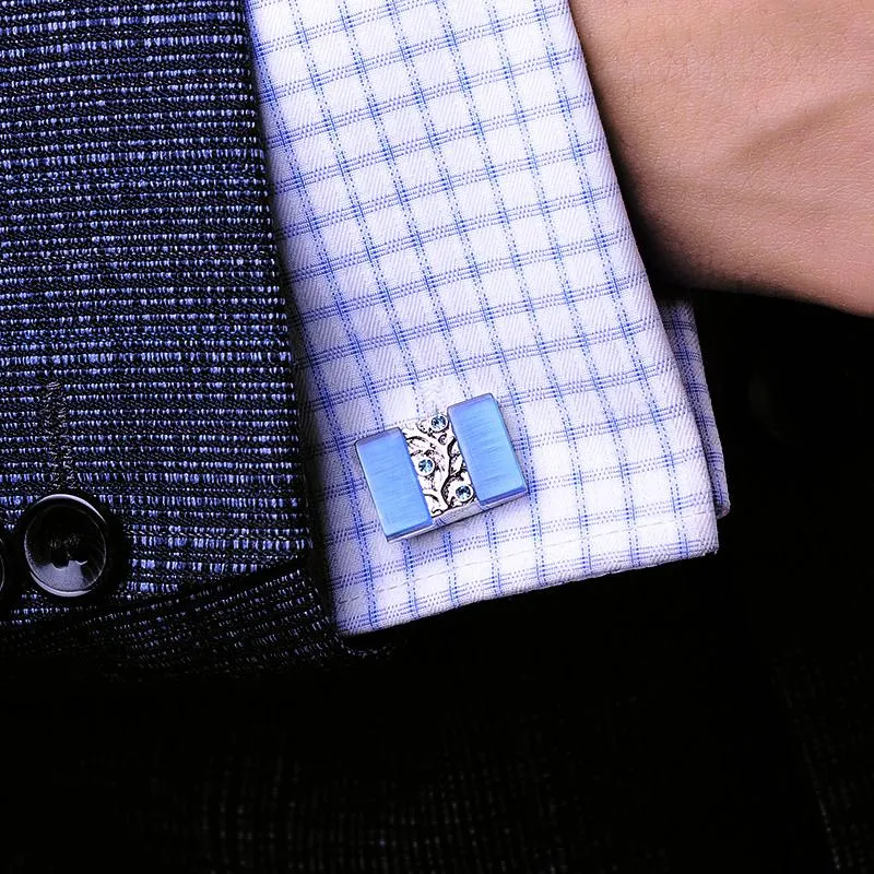 BLUE SILVER CUFFLINKS