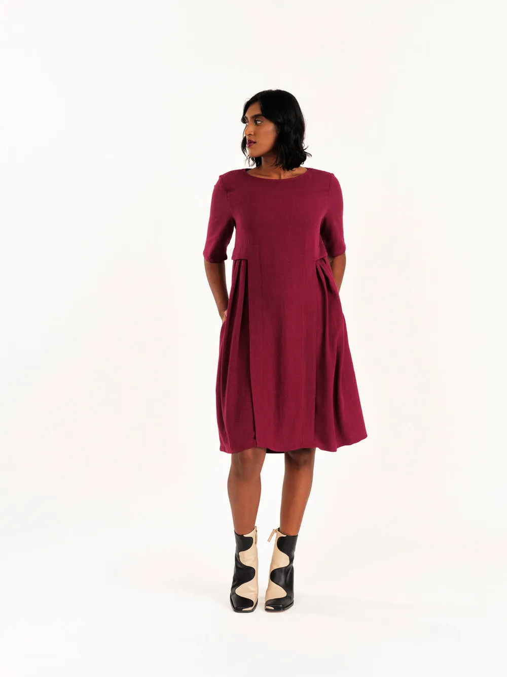 Boudica Dress in Burgundy