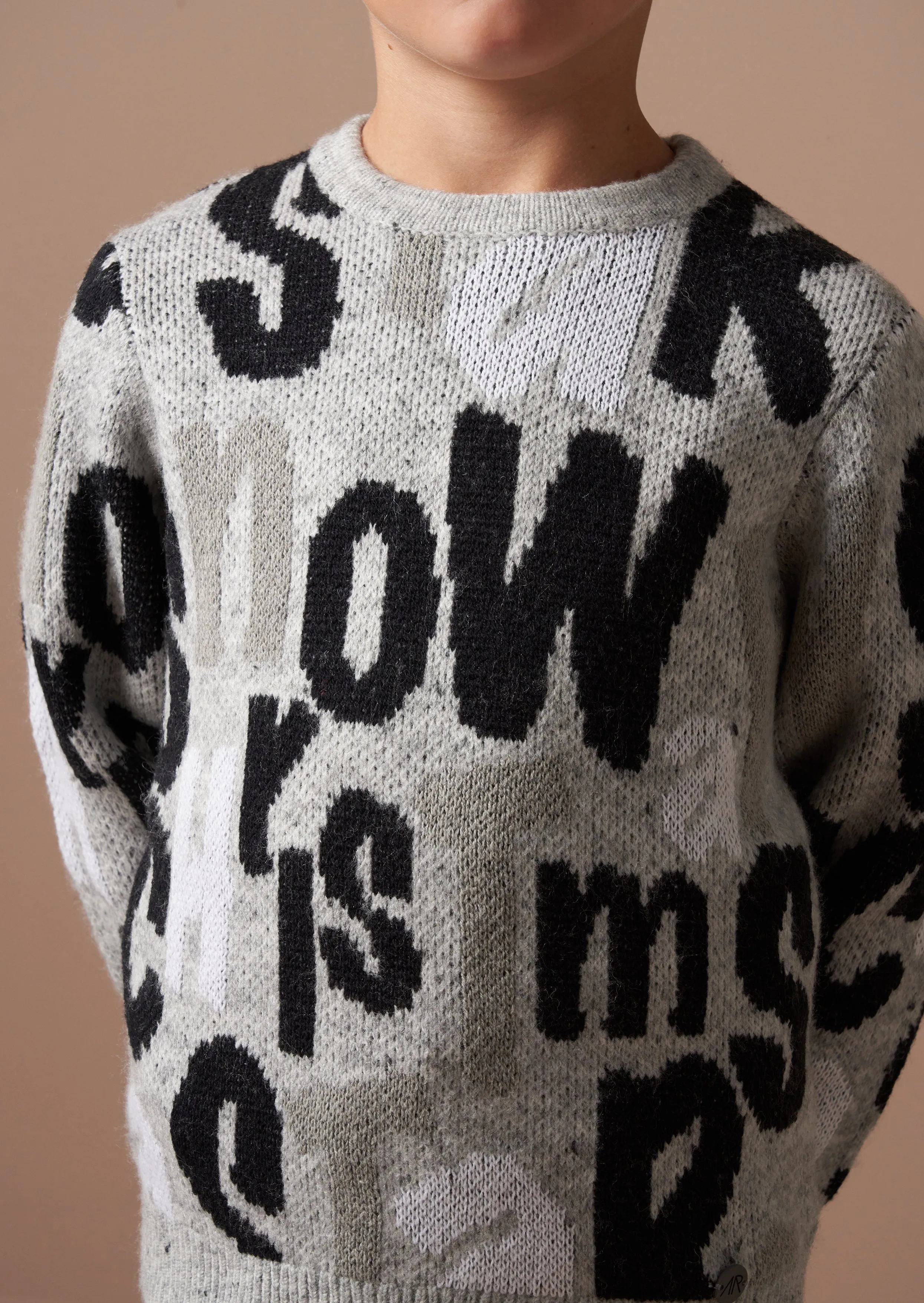 Bowen Grey Christmas Slogan Knit