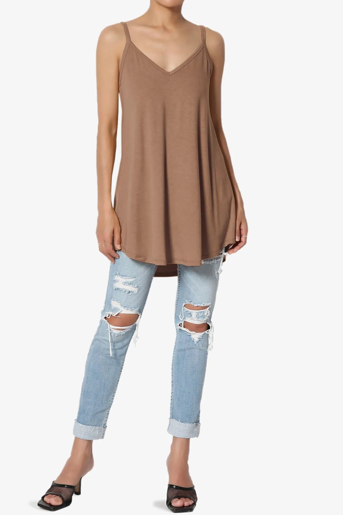 Chelsea Scoop & V Neck Flared Camisole Top