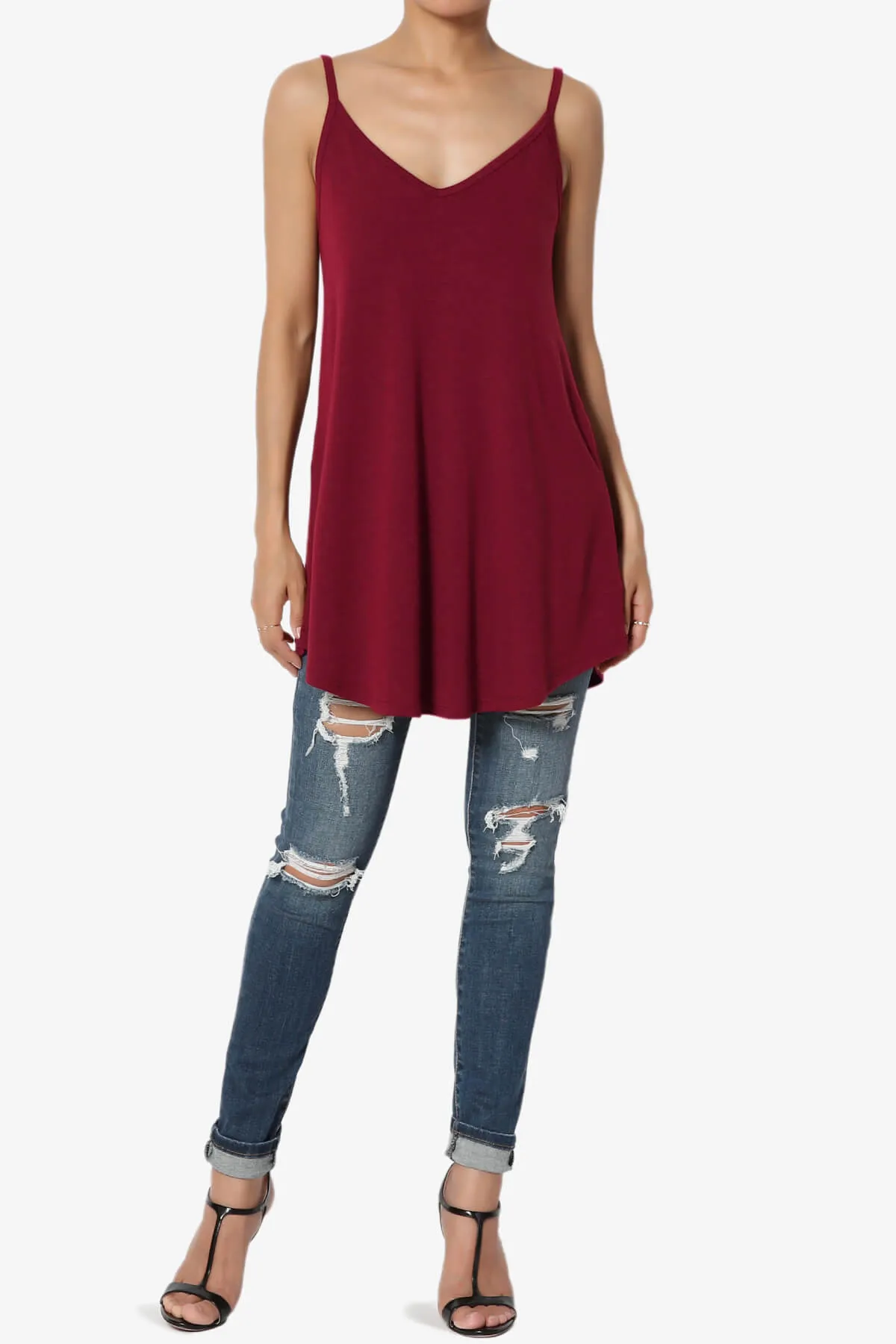 Chelsea Scoop & V Neck Flared Camisole Top