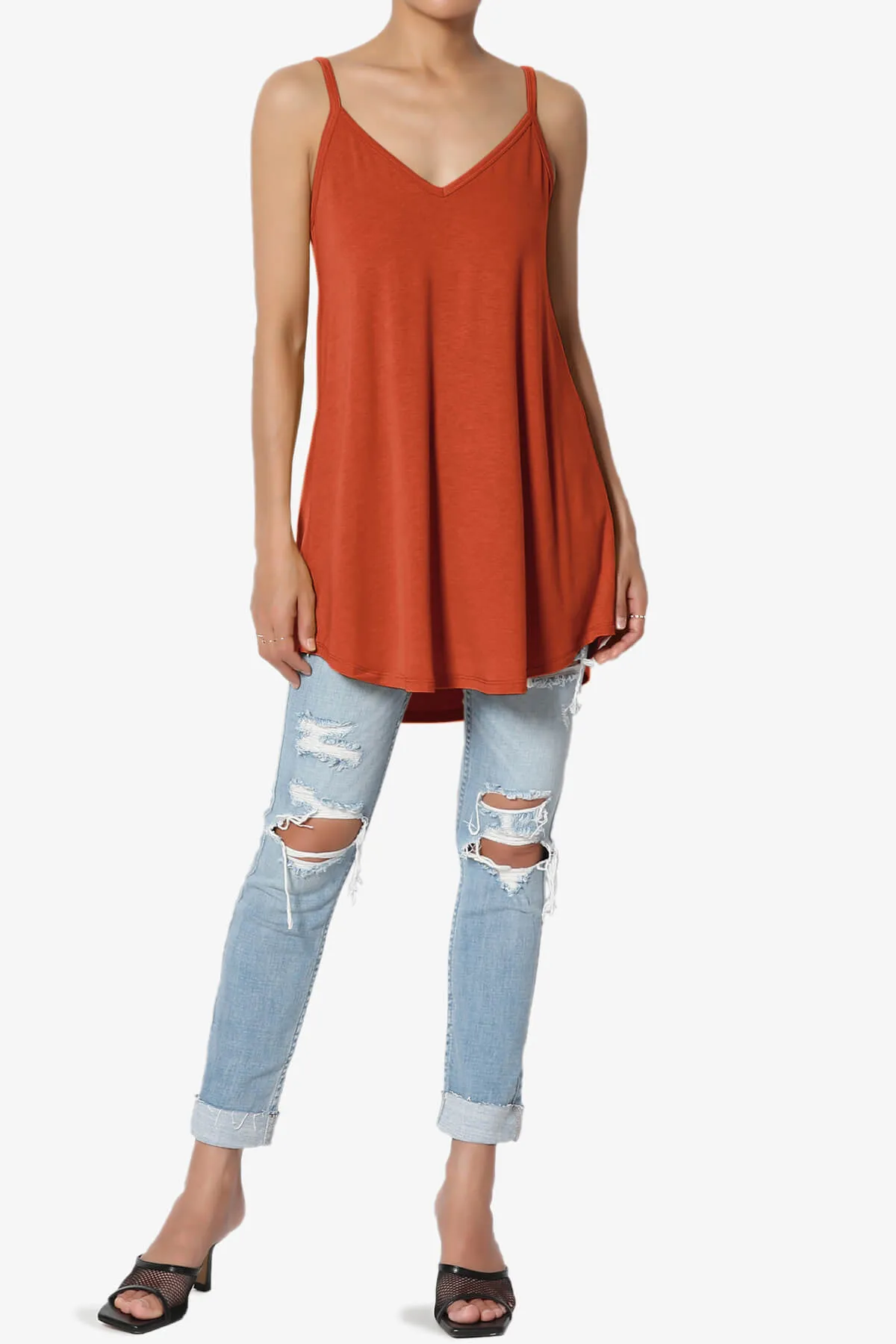 Chelsea Scoop & V Neck Flared Camisole Top