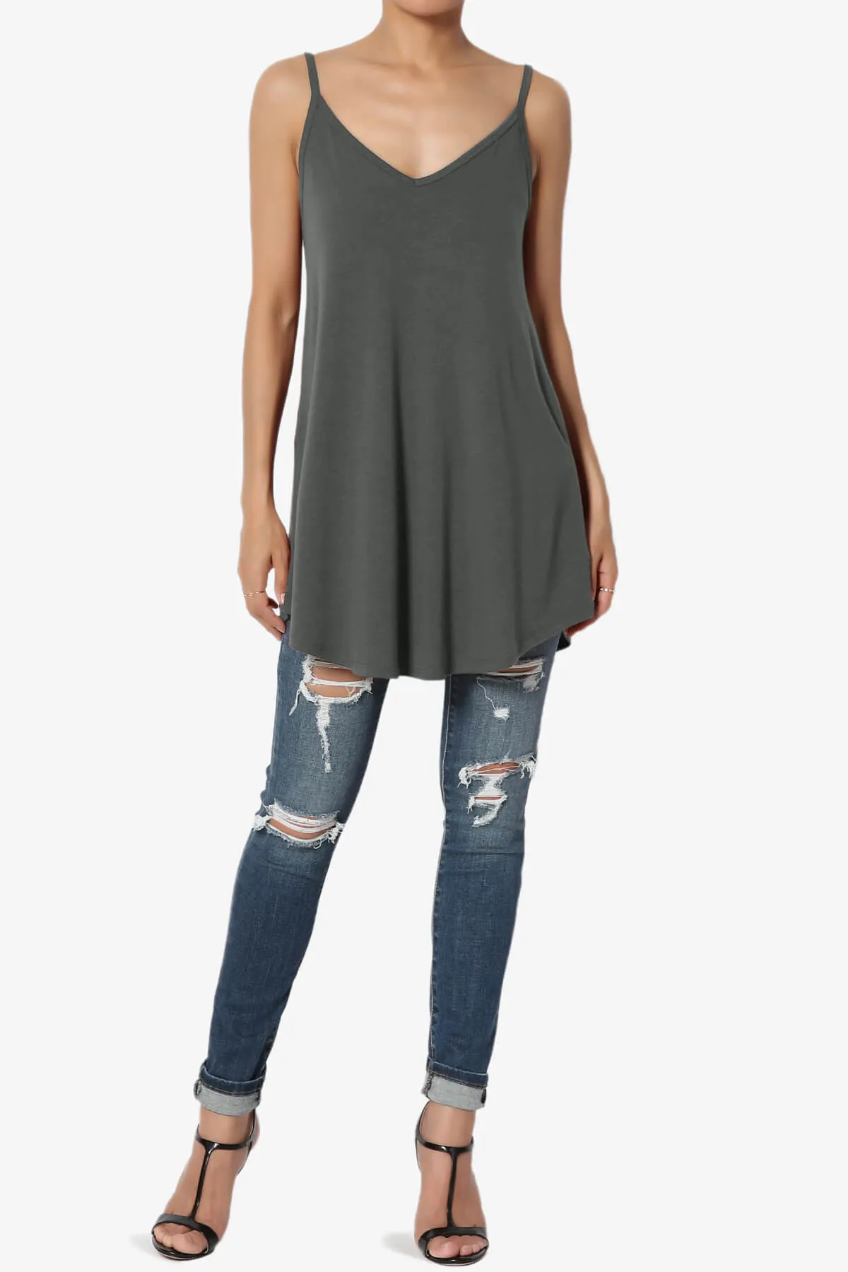 Chelsea Scoop & V Neck Flared Camisole Top