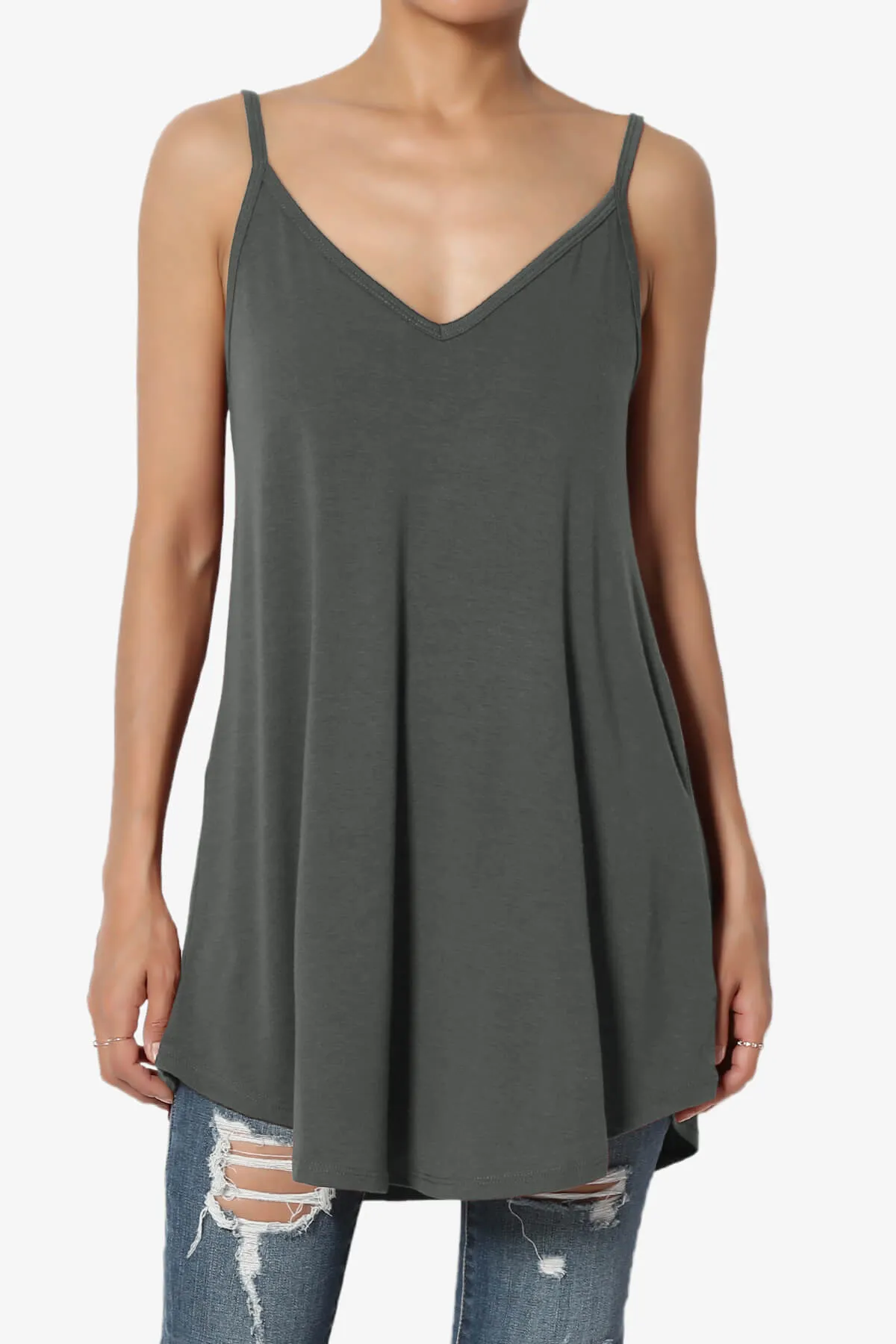 Chelsea Scoop & V Neck Flared Camisole Top