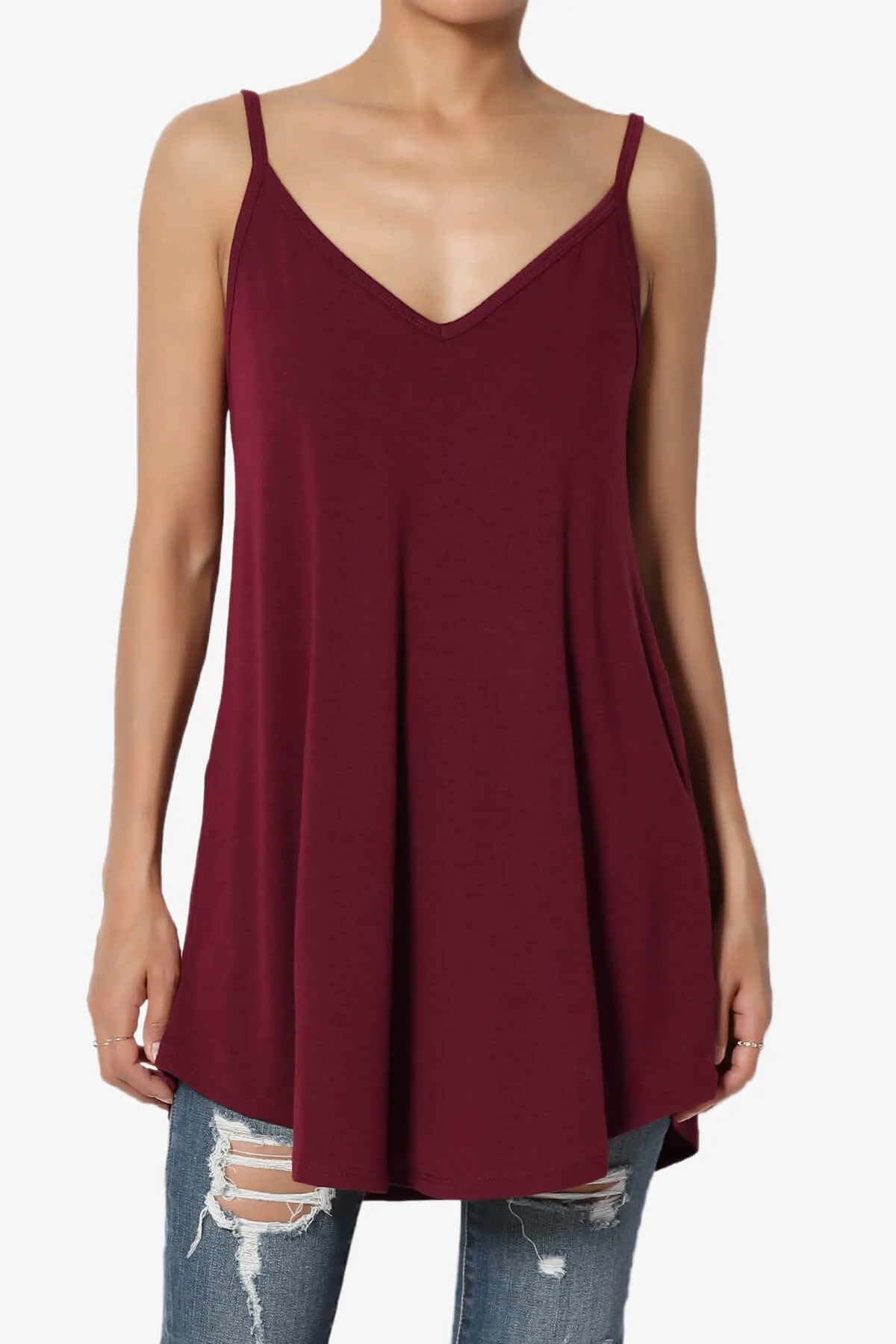 Chelsea Scoop & V Neck Flared Camisole Top