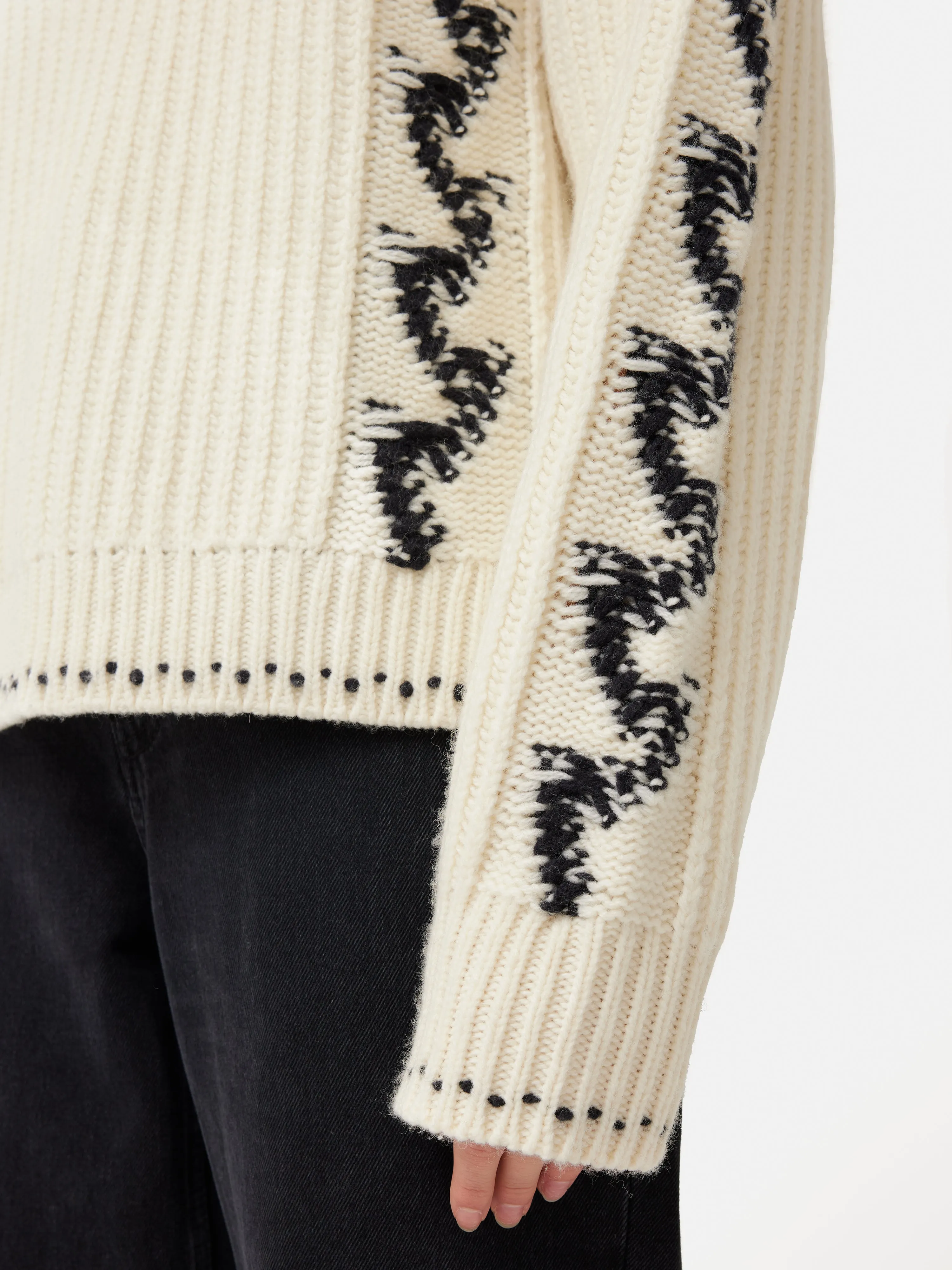 Chevron Ski Jumper | Cream