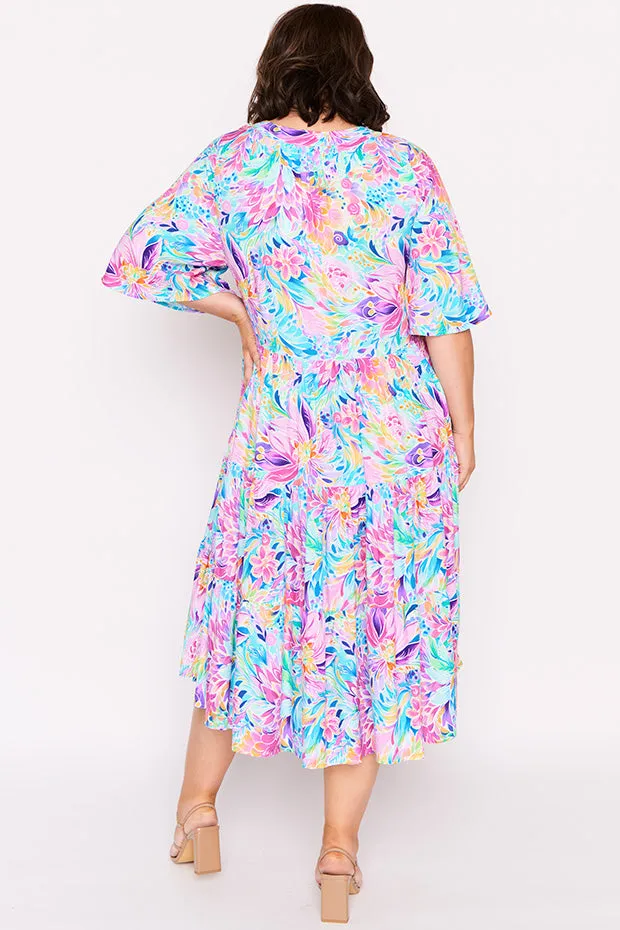 Chrissie Rainbow Bloom Dress