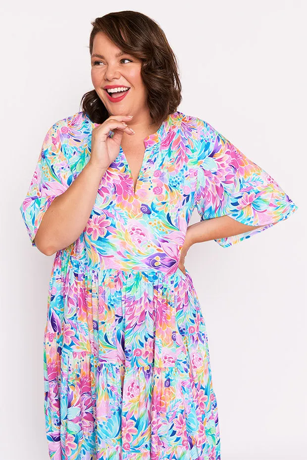 Chrissie Rainbow Bloom Dress