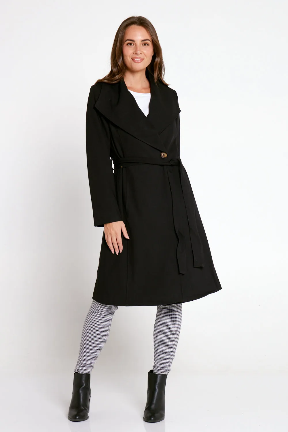 Christina Wrap Trench Coat - Black