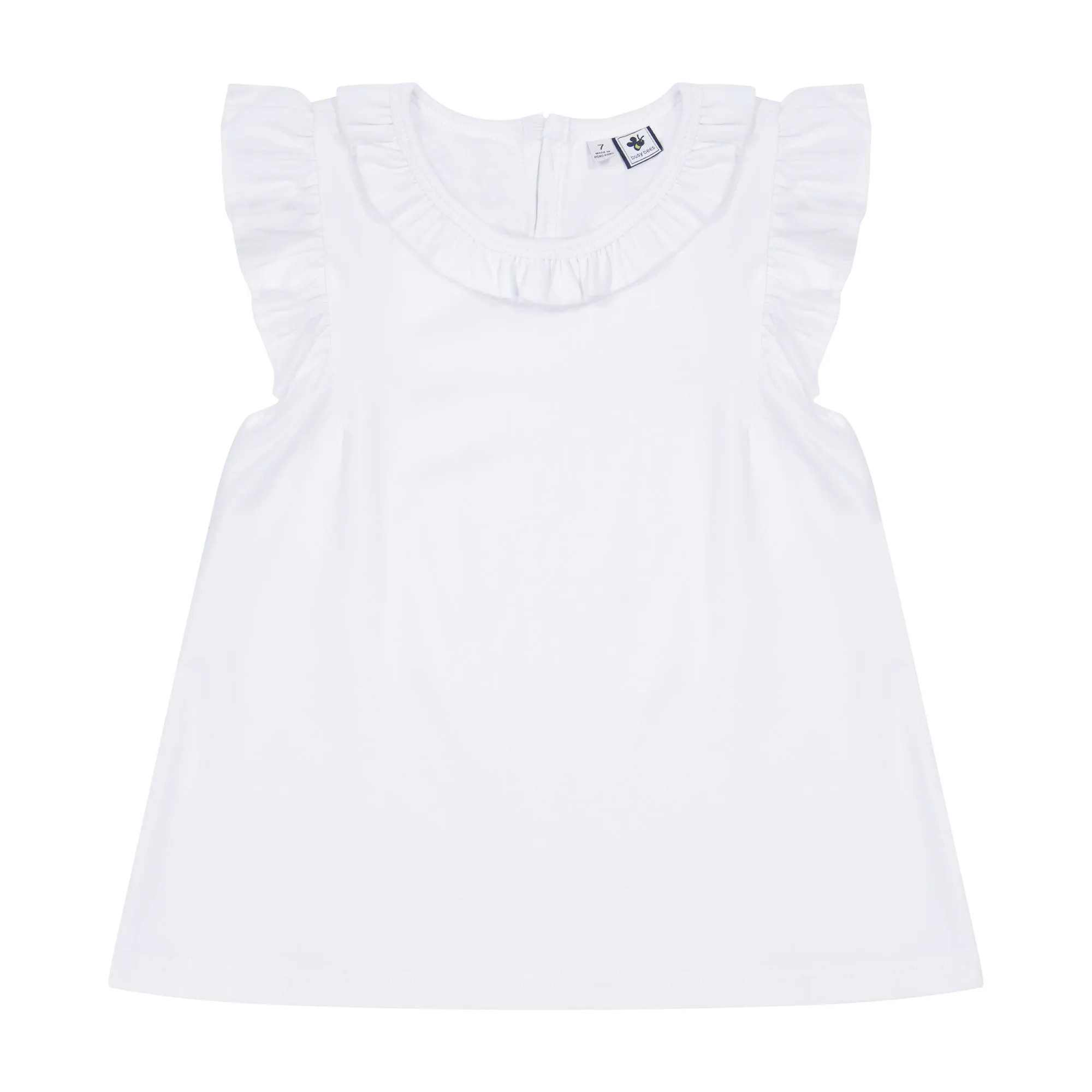 Colette Ruffle Top White Knit