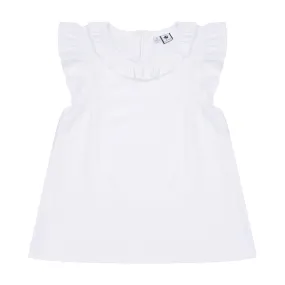 Colette Ruffle Top White Knit