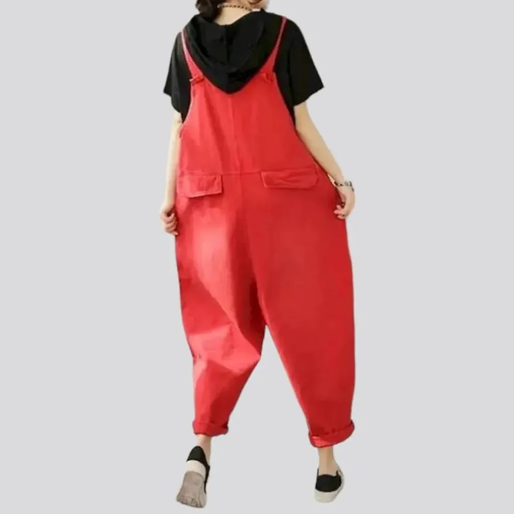 Colorful denim dungaree for women