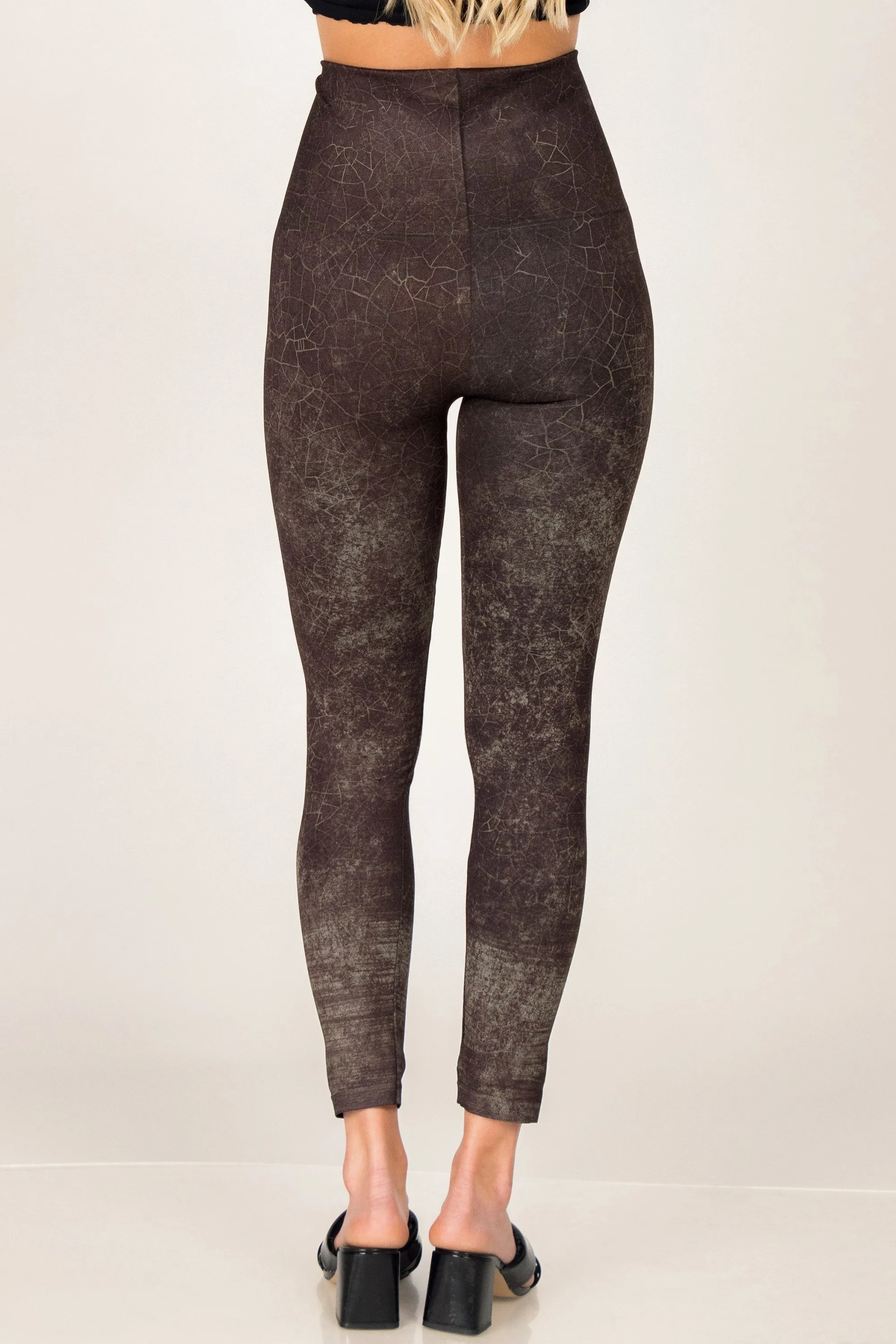 Cracked Leather Print Legging