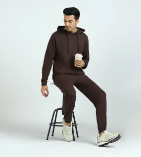 Cruze French Terry Cotton Hoodie and Joggers Co-Ord Set Malt Brown