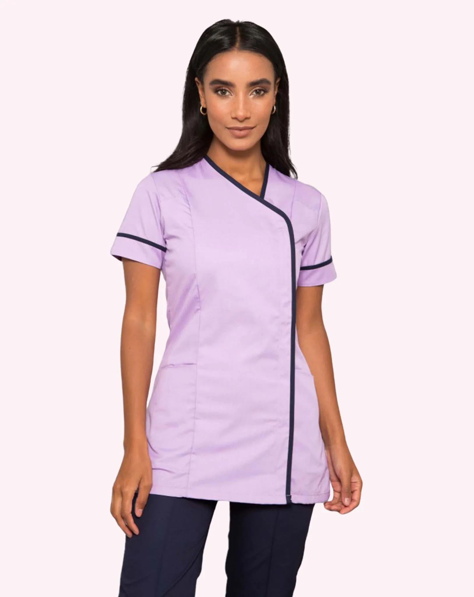 Delamere Asymmetric Contrast Trim Healthcare Tunic