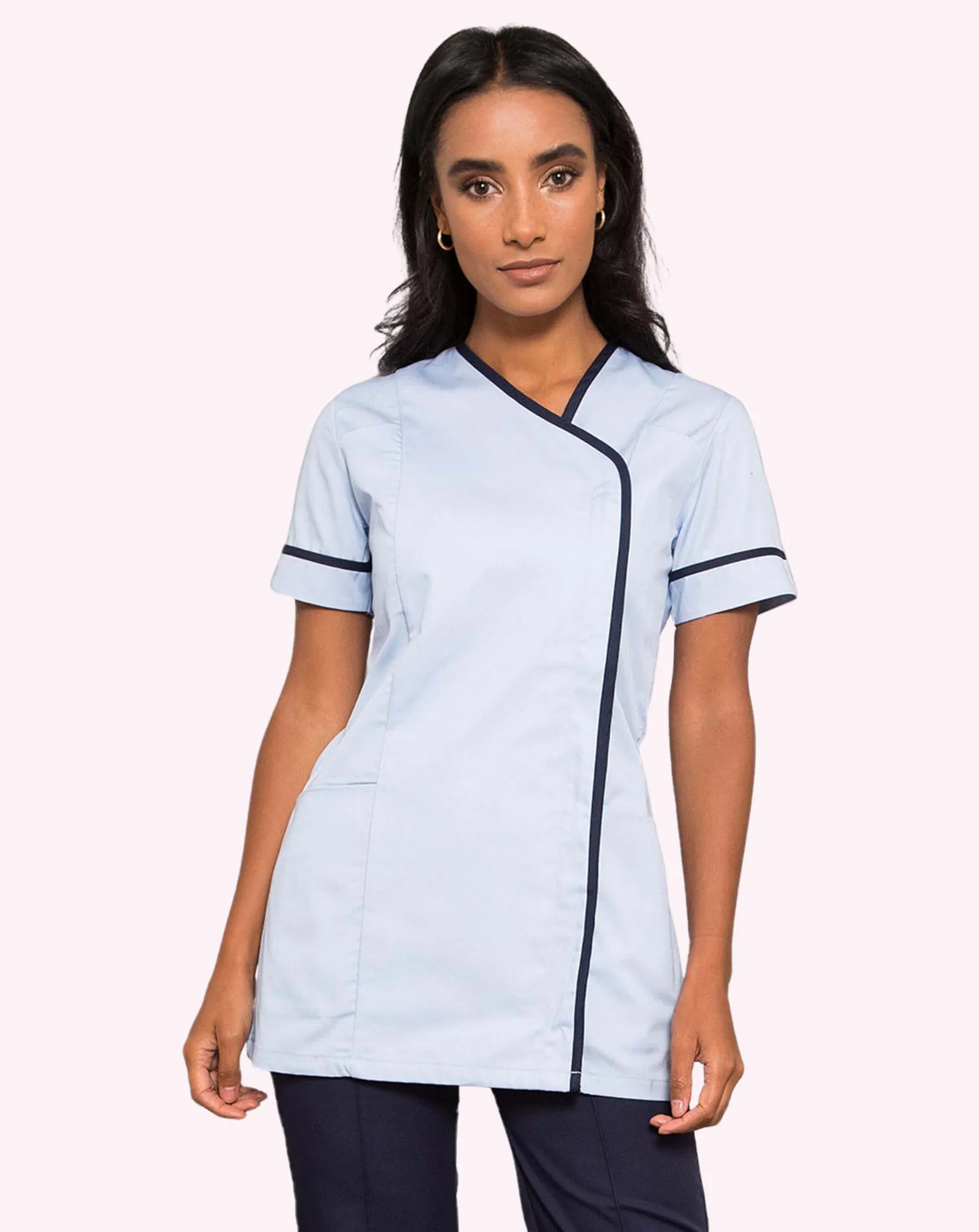 Delamere Asymmetric Contrast Trim Healthcare Tunic