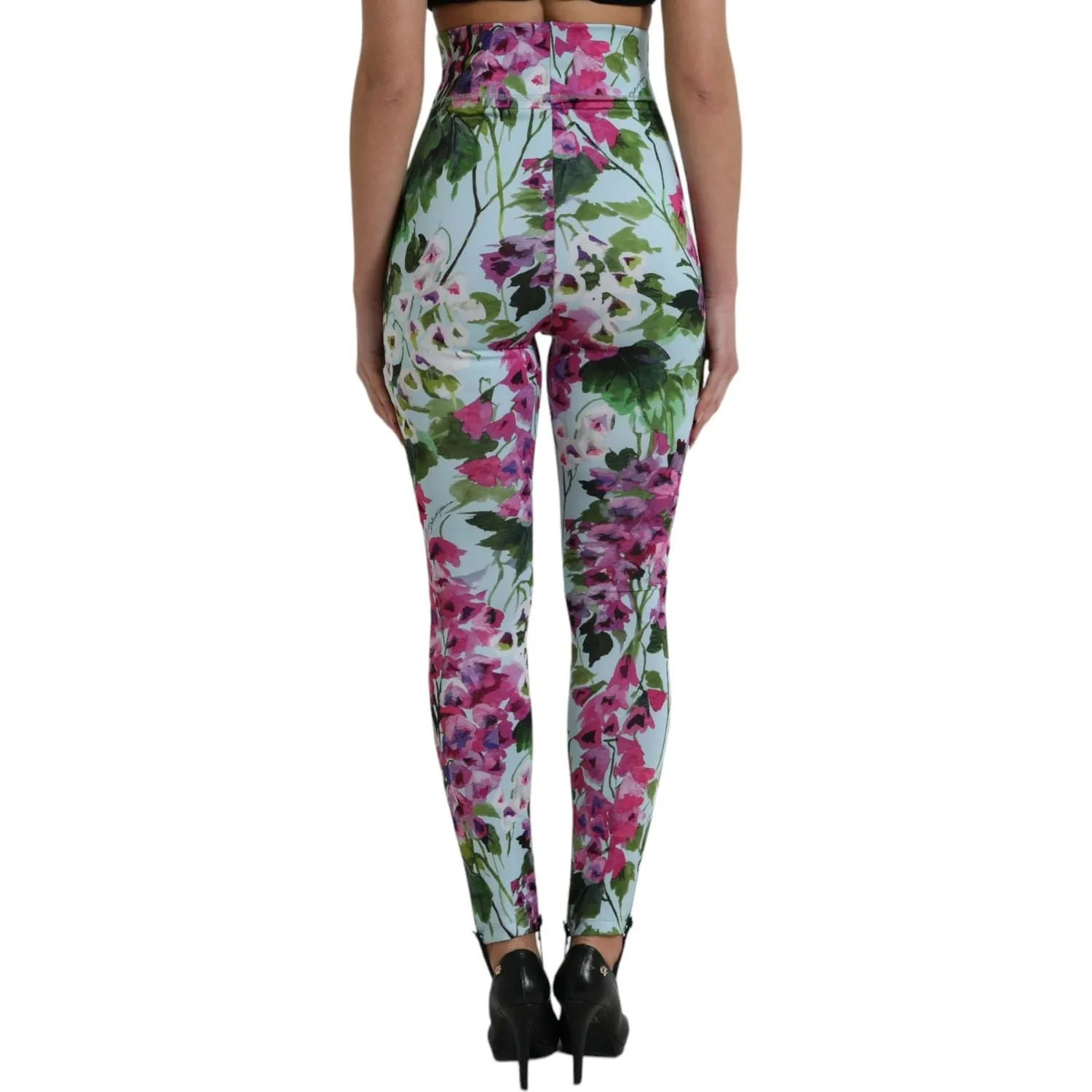 Dolce & Gabbana Elegant Floral High-Rise Leggings Pants